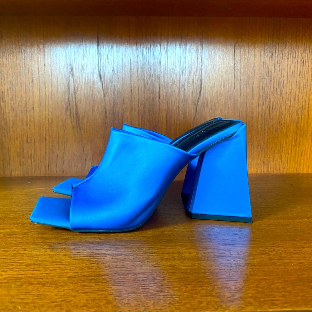 ASOS design blue heels.